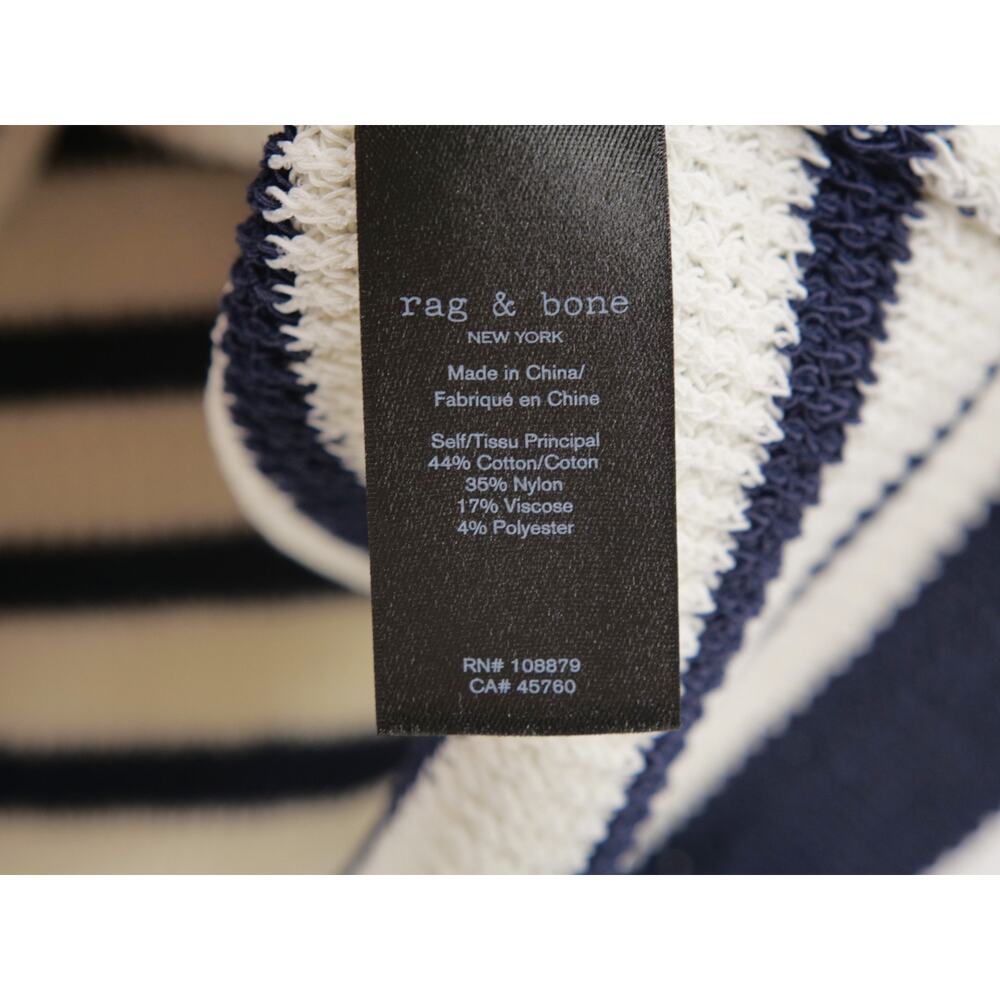 Rag & Bone NWT Meghan Striped Sweater Vest Women's Medium Ivory Navy Deep V Neck - Picture 8 of 8